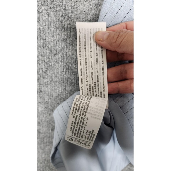 Abercrombie & Fitch Vest Womens Small Blue Pinstripe Button Front Lined FLAW - Picture 8 of 11